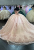 Load image into Gallery viewer, Blush Corset Off The Shoulder Tulle Ball Gown with Appliques