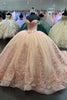 Load image into Gallery viewer, Blush Corset Off The Shoulder Tulle Ball Gown with Appliques