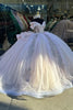 Load image into Gallery viewer, Blue Off The Shoulder Sequined Appliques Quinceanera Dress with Bow