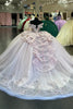 Load image into Gallery viewer, Blue Off The Shoulder Sequined Appliques Quinceanera Dress with Bow