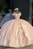 Load image into Gallery viewer, Blush Sweetheart Sequined Tulle Corset Quinceanera Dress with Appliques