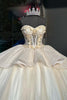 Load image into Gallery viewer, Glitter Apricot Strapless Tiered Sequins Long Ball Gown with Ruffles