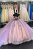 Load image into Gallery viewer, Off The Shoulder Sparkly Lilac Sequined Quinceanera Dress with Appliques