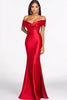 Load image into Gallery viewer, Red Mermaid Off The Shoulder Satin Formal Dress