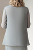 Load image into Gallery viewer, Light Grey Sheath Round Neck 2 Piece Mother of The Bride Dress