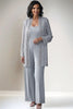 Load image into Gallery viewer, Light Grey 2 Piece Lace Mother of Bride Pant Suits