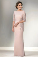 Load image into Gallery viewer, Champagne Mermaid Half Sleeves Long Mother of The Bride Dress