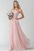 Load image into Gallery viewer, Blush A Line One Shoulder Lace Chiffon Bridesmaid Dress