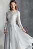 Load image into Gallery viewer, Chiffon Grey A Line Mother of the Bride Dress with Lace Appliques