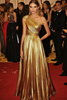 Load image into Gallery viewer, Golden Metallic Satin One Shoulder A-Line Formal Dress