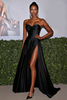 Load image into Gallery viewer, Sweetheart A Line Satin Pleated Long Formal Dress with Slit