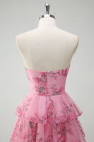 Load image into Gallery viewer, Blush Floral Printed Princess Tiered Long Prom Dress