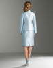 Load image into Gallery viewer, Blue Satin V-Neck Long Sleeves 2 pieces Mother Of The Bride Dress