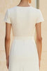 Load image into Gallery viewer, White Round Neck Fitted Straight Pencil Midi Formal Dress