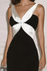 Load image into Gallery viewer, Black Mermaid V-neck Satin Long Military Ball Dress with Slit