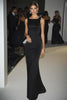 Load image into Gallery viewer, Elegant Black Square Neck Sheath Satin Floor Length Military Ball Dress
