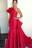 Load image into Gallery viewer, Watermelon Sheath One Shoulder Ruffled Satin Gala Dress