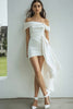 Load image into Gallery viewer, White Sheath Off the Shoulder Mini Graduation Dress