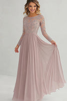 Load image into Gallery viewer, Elegant A Line Long Sleeve Mother of Bride Dress with Lace