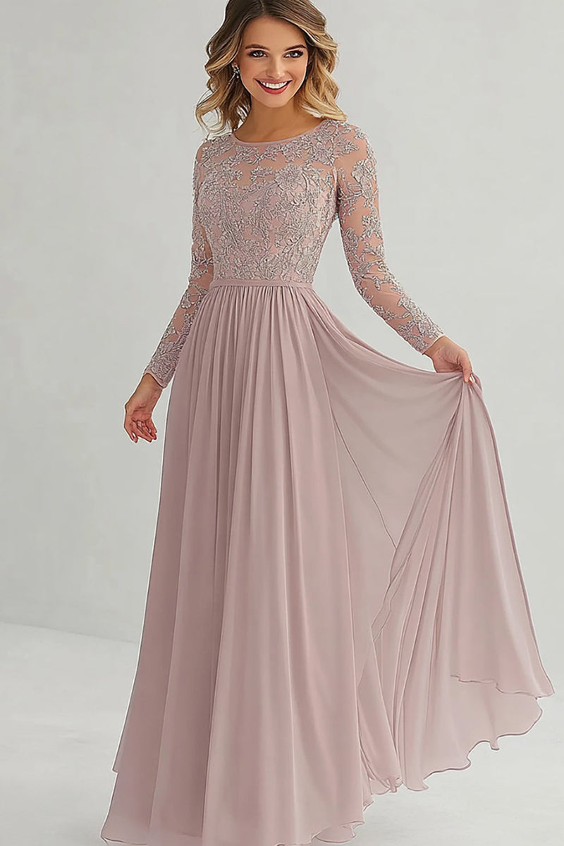 Load image into Gallery viewer, Elegant A Line Long Sleeve Mother of Bride Dress with Lace