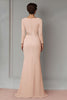 Load image into Gallery viewer, Blush Lace Sheath Mother Of The Bride Dress with Long Sleeves