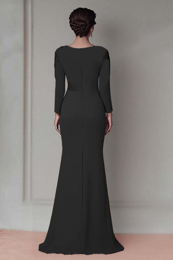 Blush Lace Sheath Mother Of The Bride Dress with Long Sleeves