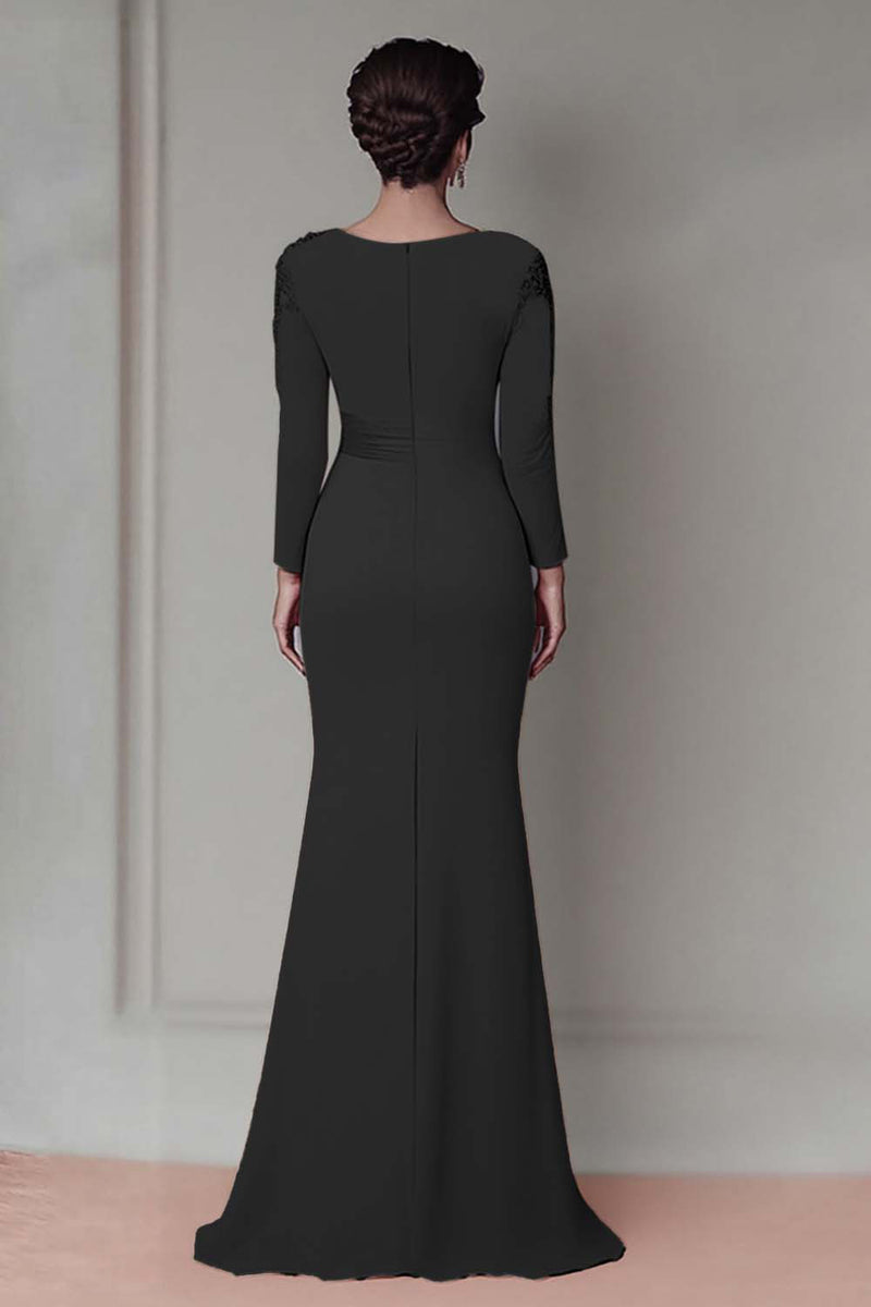 Load image into Gallery viewer, Blush Lace Sheath Mother Of The Bride Dress with Long Sleeves