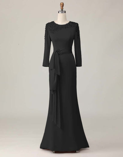 Blush Lace Sheath Sequin Long Sleeves Mother Of The Bride Dress