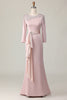 Load image into Gallery viewer, Blush Lace Sheath Sequin Long Sleeves Mother Of The Bride Dress