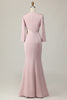 Load image into Gallery viewer, Blush Lace Sheath Sequin Long Sleeves Mother Of The Bride Dress