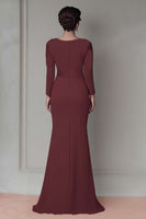 Load image into Gallery viewer, Blush Lace Sheath Mother Of The Bride Dress with Long Sleeves
