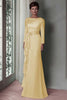 Load image into Gallery viewer, Blush Lace Sheath Mother Of The Bride Dress with Long Sleeves