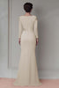 Load image into Gallery viewer, Blush Lace Sheath Mother Of The Bride Dress with Long Sleeves