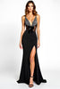 Load image into Gallery viewer, Halter Slit Long Mermaid Black Tie Dress