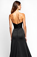 Load image into Gallery viewer, Sweetheart Corset Long Black Tie Dress With Slit
