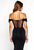 Load image into Gallery viewer, Off The Shoulder Mermaid Black Tie Dress With Slit