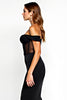Load image into Gallery viewer, Off The Shoulder Mermaid Black Tie Dress With Slit