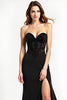 Load image into Gallery viewer, Mermaid Long Lace Up Back Black Tie Dress With Slit