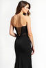 Load image into Gallery viewer, Mermaid Long Lace Up Back Black Tie Dress With Slit