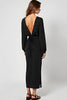 Load image into Gallery viewer, Sheath V-Neck Ruched Long Black Tie Dress