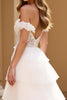 Load image into Gallery viewer, Off the Shoulder White Tiered Long Prom Dress with Slit