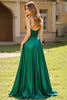 Load image into Gallery viewer, A Line Dark Green Spaghetti Straps Long Prom Dress