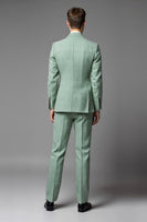 Load image into Gallery viewer, Light Green 3 Piece Slim Fit Textured Men&#39;s Suit