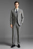 Load image into Gallery viewer, Grey Notched lapel 3 Piece One Button Men&#39;s Formal Suit