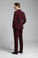 Load image into Gallery viewer, Burgundy Notched Lapel 2 Pieces Men&#39;s Suits