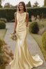 Load image into Gallery viewer, Daffodil Cowl Neck Satin Mermaid Long Bridesmaid Dress