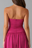 Load image into Gallery viewer, Simple Fuchsia Chiffon Strapless A Line Evening Dress