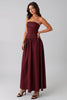 Load image into Gallery viewer, Simple Dark Purple Cotton Strapless A Line Formal Dress