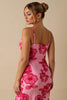 Load image into Gallery viewer, Chiffon Printed Light Pink Spaghetti Straps Sheath Long Evening Dress