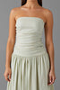 Load image into Gallery viewer, Light Grey Chiffon A Line Strapless Ruched Evening Dress